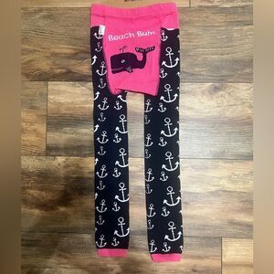 Lazy One leggings beach bum bottoms whale anchor graphic size 4T cute cozy